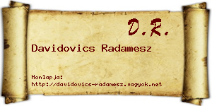 Davidovics Radamesz névjegykártya